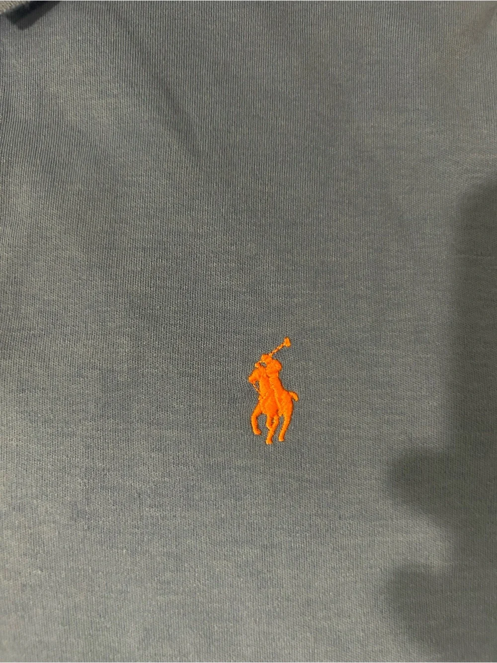 Ralph Lauren Blue Polo with Orange Pony Logo